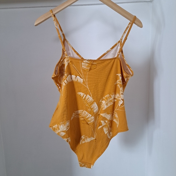 H & M | yellow leaf body suit womens tank top - Picture 6 of 13